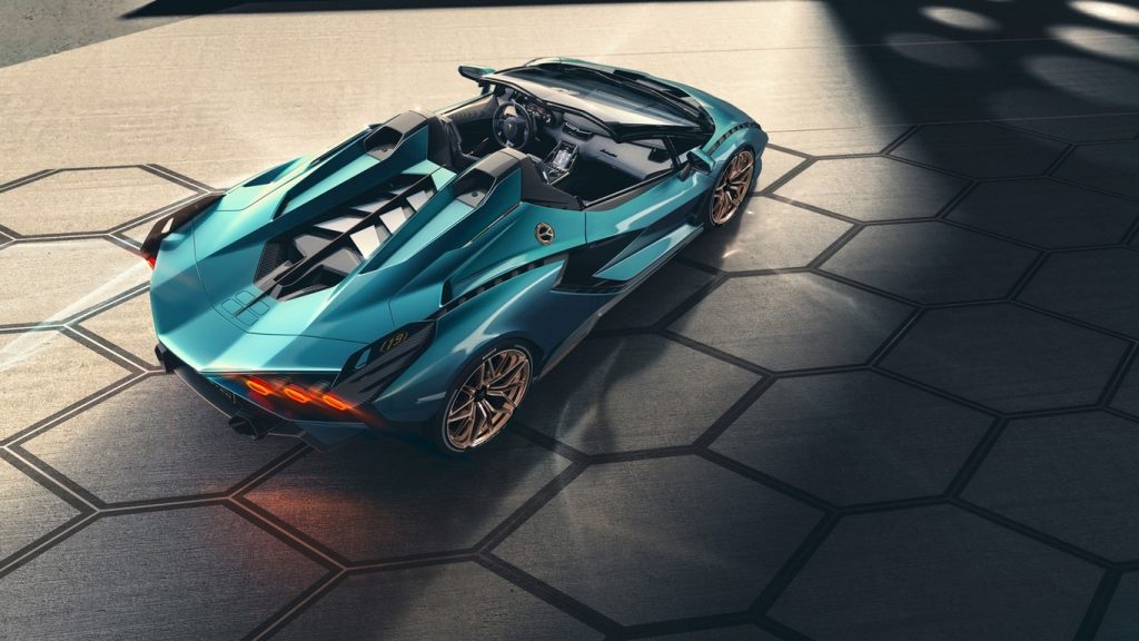 Lamborghini Sián Roadster descapotable verde azulado