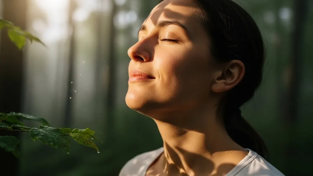 Persona respirando